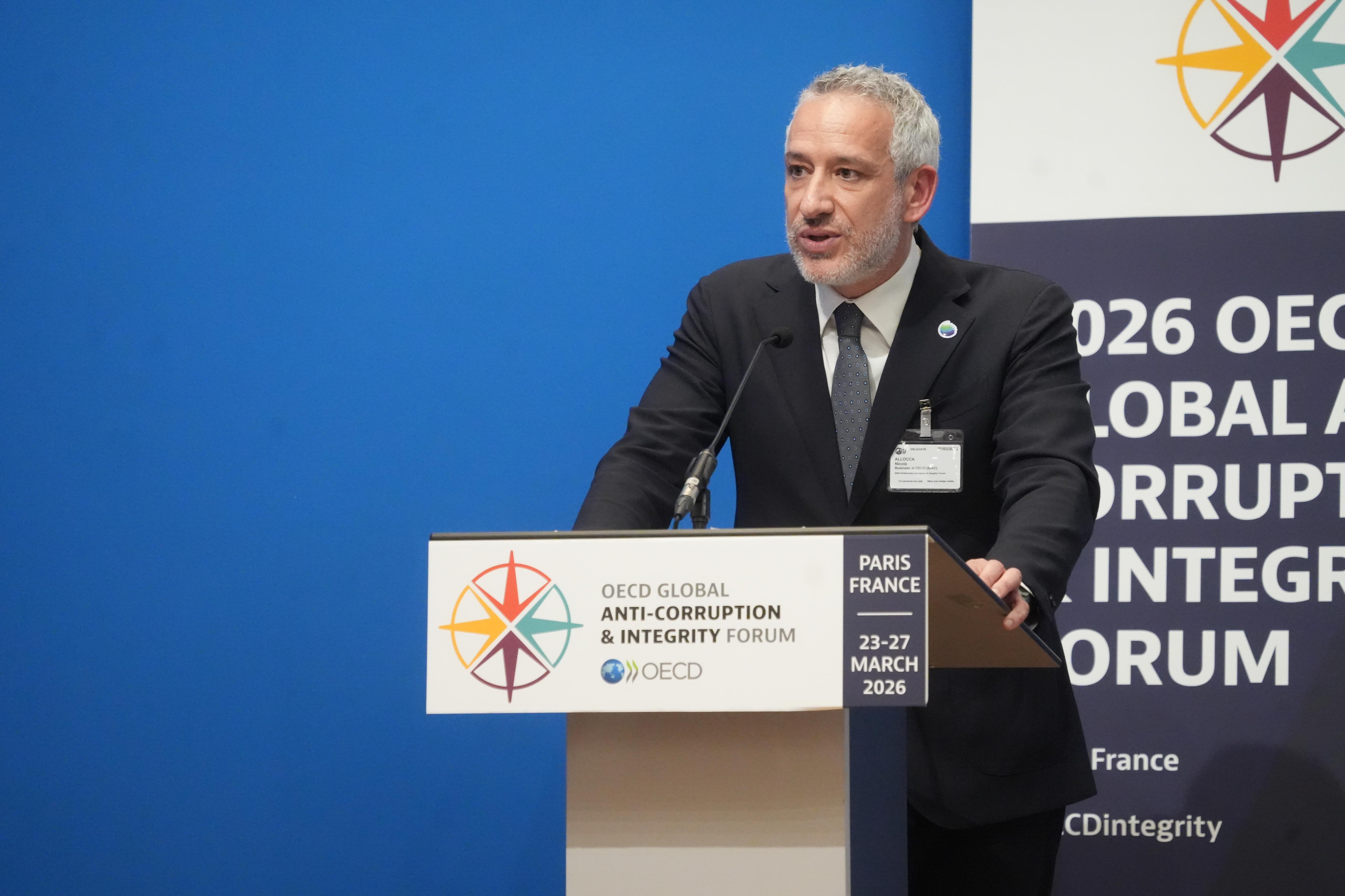 Our Integrity and Anti-Corruption Committee Chair Nicola Allocca delivered opening remarks at our Knowledge Partner event.